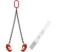 KJoBDwz Stone Lifting Clamp 1-Tonne Double-Claw Lifting Chain, Suitable for Barrel Slings on Crane/Forklift Lifting attachments(A)