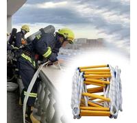 KjoiDWz Fire Escape Rope Ladder for Window and Balcony, Safety Ladders Reusable with Hook, Multi-Purpose Evacuation Ladders(18m)