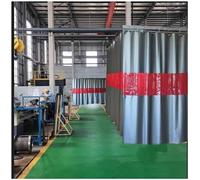 KjoiDWz Industrial Welding Curtain, with Red Transparent View Window Flame, Useful for Workshop, Industrial and Contract Sites(4X3 M/13x9.8 ft)