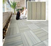 KjoiDWz Shower Bath Mat Wood-Plastic Composite Patio DIY Deck Tiles Interlocking Balcony Floor Pedal(Natural,25pcs)