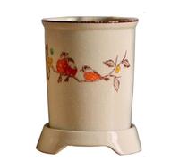 KJOLWHCQ Ceramic Stable Utensil Caddy, Crock for Kitchen Counter,Countertop Organizer, For Spoons, Spatulas,Drainable ceramic storage jar(D)