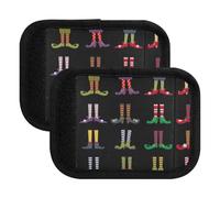 Kjovgcb 2PCs 2PCs Soft Luggage Handle Wrap Suitcase Marker Wraps Covers Tags Identifiers Handle Wraps for Accessories Print Colorful Leprechaun Elf Shoes Striped Stockings Seamless