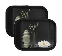 Kjovgcb 2PCs 2PCs Soft Luggage Handle Wrap Suitcase Marker Wraps Covers Tags Identifiers Handle Wraps for Accessories Print Spa Zen Stones White Lotus Lily Wild Over Water