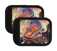 Kjovgcb 2PCs 2PCs Soft Luggage Handle Wrap Suitcase Marker Wraps Covers Tags Identifiers Handle Wraps for Accessories Print Human and Musical Shapes Inner Melody Series