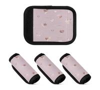 Kjovgcb 4PCs 4PCs Soft Luggage Handle Wrap Suitcase Marker Wraps Covers Tags Identifiers Handle Wraps for Accessories Print Rose Gold Hearts Golden Glitter On Pink