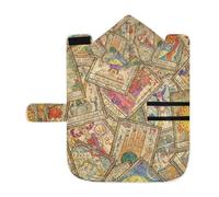 Kjovgcb Soft Pet Towel Coat for Dogs Cats, Absorbent Bathrobe Quick-Dry Bath Robe with Hood Adjustable Collar & Belly Strap, S Print Vintage Tarot Cards Old Retro Style