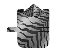 Kjovgcb Soft Pet Towel Coat for Dogs Cats, Absorbent Bathrobe Quick-Dry Bath Robe with Hood Adjustable Collar & Belly Strap, M Print Tiger Skin Animal Texture Black White