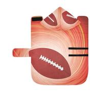 Kjovgcb Soft Pet Towel Coat for Dogs Cats, Absorbent Bathrobe Quick-Dry Bath Robe with Hood Adjustable Collar & Belly Strap, M Print American Football Against Swirling Red Sky