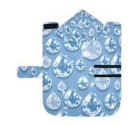 Kjovgcb Soft Pet Towel Coat for Dogs Cats, Absorbent Bathrobe Quick-Dry Bath Robe with Hood Adjustable Collar & Belly Strap, S Print Glitter Blue Rain Droplet Gems Seamless