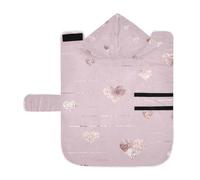 Kjovgcb Soft Pet Towel Coat for Dogs Cats, Absorbent Bathrobe Quick-Dry Bath Robe with Hood Adjustable Collar & Belly Strap, S Print Rose Gold Hearts Golden Glitter On Pink