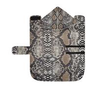 Kjovgcb Soft Pet Towel Coat for Dogs Cats, Absorbent Bathrobe Quick-Dry Bath Robe with Hood Adjustable Collar & Belly Strap, S Print Real Snake Skin Animal Texture Brown Grey White