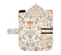 Kjovgcb Soft Pet Towel Coat for Dogs Cats, Absorbent Bathrobe Quick-Dry Bath Robe with Hood Adjustable Collar & Belly Strap, S Print William Morris Vintage Flowers Birds