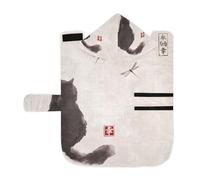 Kjovgcb Soft Pet Towel Coat for Dogs Cats, Absorbent Bathrobe Quick-Dry Bath Robe with Hood Adjustable Collar & Belly Strap, S Print Orange Fruits White Flowers Green Leaves