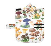 Kjovgcb Soft Pet Towel Coat for Dogs Cats, Absorbent Bathrobe Quick-Dry Bath Robe with Hood Adjustable Collar & Belly Strap, S Print Colorful Mushroom with Forest Wild Species
