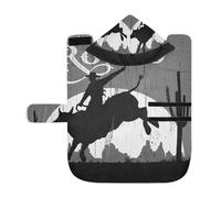 Kjovgcb Soft Pet Towel Coat for Dogs Cats, Absorbent Bathrobe Quick-Dry Bath Robe with Hood Adjustable Collar & Belly Strap, S Print Rodeo Cowboy Riding Bull Desert Cacti Cactus