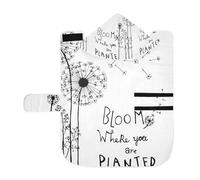 Kjovgcb Soft Pet Towel Coat for Dogs Cats, Absorbent Bathrobe Quick-Dry Bath Robe with Hood Adjustable Collar & Belly Strap, M Print Dandelion Flowers Bloom Where You are Planted