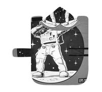 Kjovgcb Soft Pet Towel Coat for Dogs Cats, Absorbent Bathrobe Quick-Dry Bath Robe with Hood Adjustable Collar & Belly Strap, M Print Astronaut Pose on The Moon