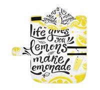 Kjovgcb Soft Pet Towel Coat for Dogs Cats, Absorbent Bathrobe Quick-Dry Bath Robe with Hood Adjustable Collar & Belly Strap, S Print Yellow Lemon Slices If Life Gives You Lemons Make