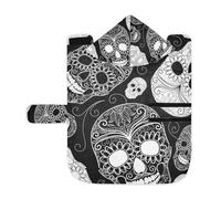 Kjovgcb Soft Pet Towel Coat for Dogs Cats, Absorbent Bathrobe Quick-Dry Bath Robe with Hood Adjustable Collar & Belly Strap, S Print Floral Sugar Skull Day of The Dead Seamless Black White