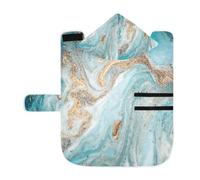 Kjovgcb Soft Pet Towel Coat for Dogs Cats, Absorbent Bathrobe Quick-Dry Bath Robe with Hood Adjustable Collar & Belly Strap, S Print God Turquoise Marble Texture Ink Paints