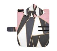 Kjovgcb Soft Pet Towel Coat for Dogs Cats, Absorbent Bathrobe Quick-Dry Bath Robe with Hood Adjustable Collar & Belly Strap, S Print Mosaic Gold Lines Rose Gold Black White Marble Texture