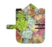 Kjovgcb Soft Pet Towel Coat for Dogs Cats, Absorbent Bathrobe Quick-Dry Bath Robe with Hood Adjustable Collar & Belly Strap, M Print Colorful Miniature Succulent Plants