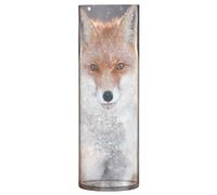 Kjovgcb Tall Transparent PS Plastic Cylinder Vase, 3.9 in Opening, 11.8 in High Sturdy Decor Vase for Plants Flowers Storage Clear Print Red Fox in Snow Winter