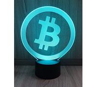 KJsdaADSA 3D Bitcoin Sign Optical Illusion Lamps, 16 Color Changing Acrylic Touch Table Desk Night Light with USB Cable for Kids Bedroom Birthday Gifts