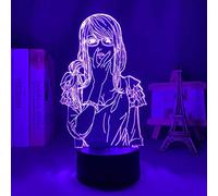 KJsdaADSA 3D Illusion Lamp Anime Tokyo Ghoul Rize, 16 Colors, Remote & Touch Control, Dual Power Mode, Bedroom Decor