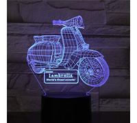 KJsdaADSA 3D Illusion Lamp Led Night Light Motorcycle Scooter 7 Colors USB Remote Touch Table Lamp Home Party Decoration Kids Gift
