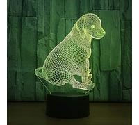 KJsdaADSA 3D Night Lamp Light Bulb, Dog Labrador Table USB 16 Colors for Life Decorative Lamp Decor Lamp Bedroom Lights Nursery Lamps Decoration