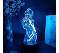 KJsdaADSA Anime Figure Ayanami Rei Manga Art Lamp Home Decoration 3D Night Light LED Upward Lighting Bedside Decor 7 Colors Children's Gifts