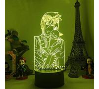 KJsdaADSA Black Butler Sebastian · Michaelis Anime 3D Night Light with Remote Control 16 Colors LED Table Lamp Touch Light Gift Children's Room Decoration Light