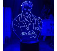 KJsdaADSA Elvis Presley 3D Model LED Night Light Creative 16 Colors Lamp Touch Remote Table Lamp Kid Baby Bedroom Sleep Illusion Desk Lamp Birthday Gift