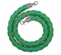 KJSHXYG Green Crowd Control Stanchion Ropes Barrier with Silver Hooks, Heavv Duty Queue Line Diversion Ropes (244cm/8ft)