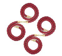 KJSHXYG Heavy Duty Stanchion Ropes Safety Barriers Set of 4, Hanging Queue Divider Line, Channel Dividing Rope for Crowd Control (Red 6ft/183cm)