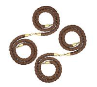 KJSHXYG Heavy Duty Stanchion Ropes Safety Barriers Set of 4, Hanging Queue Divider Line, Channel Dividing Rope for Crowd Control (Brown 5ft/153cm)