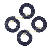 KJSHXYG Heavy Duty Stanchion Ropes Safety Barriers Set of 4, Hanging Queue Divider Line, Channel Dividing Rope for Crowd Control (Dark Blue 8ft/244cm)