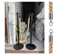 KJSHXYG Set of 2 Rope Line Barrier Rope with Silver Clips, Crowd Control Stanchion Hanging Ropes, Commercial Queue Divider Line (2 Pcs 8ft/244cm)