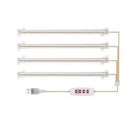 KJUEQ 1/2/3/4 LED Grow Light Strips for Indoor Plants USB Full Spectrum Phyto Lamp Dimmable Timer Seedlings Vegs Flower Growing Lamp(30CM(One Tows Four))