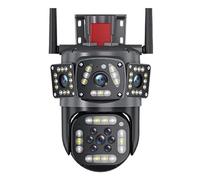 KJUEQ 12MP 6K IP Camera Three Screens 8X Zoom Outdoor Wireless Security Camera Ai Tracking 4K CCTV Cam Surveillance Cameras(12MP 6K Add 64G)
