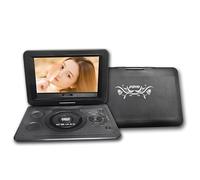 KJUEQ 13 Inch HD Portable Rotating Screen Smart TV VCD DVD Player Mini TF Card USB Video Rechargeable Television(6X Black)