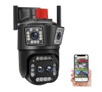 KJUEQ 16MP 8K Camera 12X Zoom Four Lens Outdoor PTZ Camera Security Protection Ai Tracking 4K IP Camera CCTV Surveillance Cameras(8K 16MP No Card)