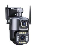 KJUEQ 16MP 8K HD IP Camera 10X Zoom Outdoor Four Lenses Three-Screen PTZ 8MP Camera Security Protection CCTV Color Night Vision(4K 8MP NO Card)