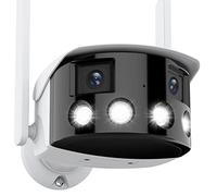 KJUEQ 2K 4MP Dual Lens Panoramic Fixed Camera 180° Wide Viewing Angle Outdoor IP Camera AI Human Detection Security Camera(2K Add 128G Card)
