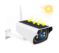KJUEQ 4G 1080P IP Camera Solar Powered Clear Night Vision Solar Panel Rechargeable Battery IP Camera Waterproof PIR Alarm(4G Cam x BY)