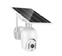 KJUEQ 4G Solar PTZ Metal Housing 8W Solar Panel Outdoor Waterproof Color Night Vision PIR Alarm Two Way Audio Solar Camera(4G Camera 32G)