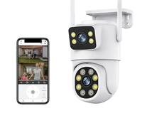 KJUEQ 4K 8MP Dual Lens PTZ Camera Full HD Dual Screen Ai Human Auto Tracking Outdoor 4MP Security Video Surveillance Camera(8MP No SD Card)