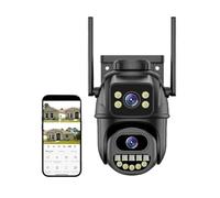 KJUEQ 4K 8MP Dual Lens PTZ Outdoor Wireless Camera 4MP Two Way Audio Ai Human Detection Color Night Vision IP66 Security Camera(8MP Camera add 128G)