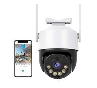 KJUEQ 4K 8MP PTZ Human Detection Two Way Audio Color Night Vision Outdoor Waterproof IP66 5MP RJ45 Wired Security Camera(3MP Add 128G Card)